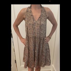 Paani short tiered dress with deep v neck